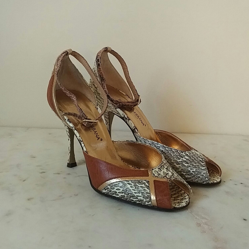 DOLCE and GABBANA - snakeskin leather sandals